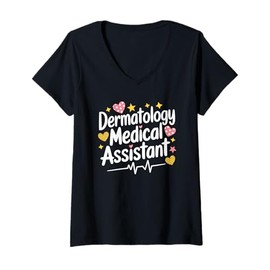 Womens Derm Dermatologist Nursing, Dermatology Medical Assistant V-Neck T-Shirt