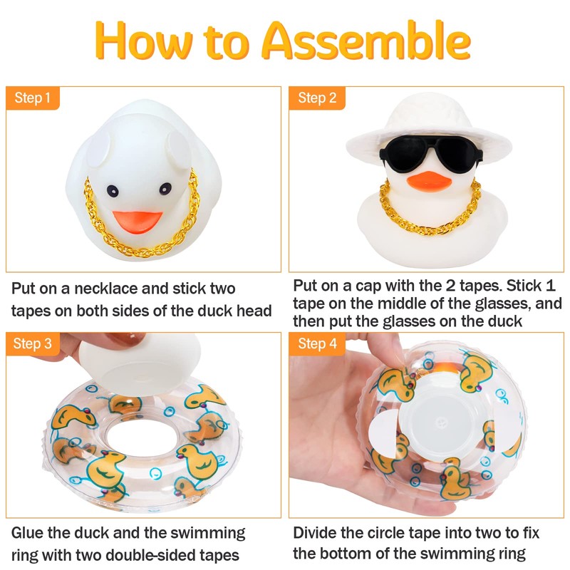 wonuu Car Accessories Rubber Ducks Dashboard Decorations Rubber Duck Pink