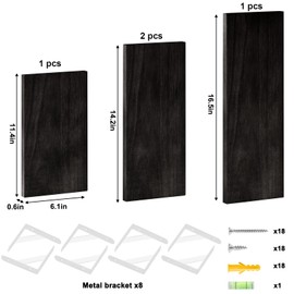 YGEOMER Floating Shelves for Wall, Black Wall Shelves Different Sizes, Wall Mounted Wood Shelf for Living Room, Bathroom, Bedroom, Kitchen, Home Decor (Set of 4)