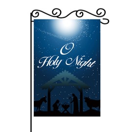 MEFENG Holy Night Garden Flag-Shepherd Santa Mary Starry House Decorative-Christmas Baptism Outdoor Decor-Nativity Religious Lawn Garden Decoration Double Sided Flag-12 x 18 Inch