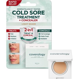 Coverology- “Tratamiento de herpes labial y corrector de herpes labial: el primero de su tipo, tratamiento ligero y combina Ingr