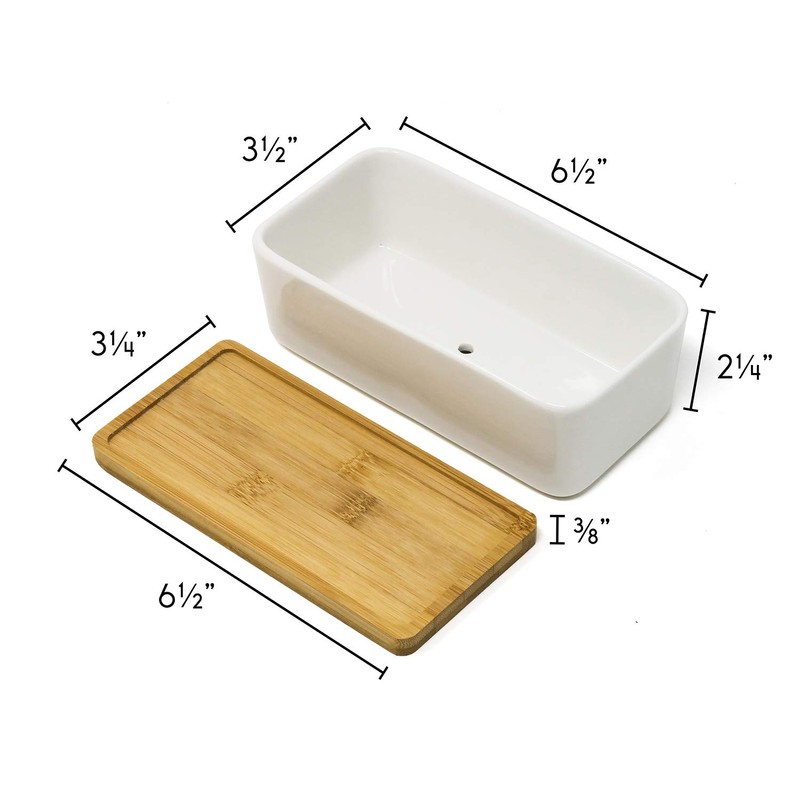 Rectangular Long White Ceramic Succulent Planter Pot with Drainage Hole