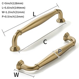khtumeware 10 Pack 5 Inch(128mm) Champagne Bronze Heavy Duty Solid Cabinet Pulls Satin Brass Cabinet Handles Heavy Duty Solid Cabinet Hardware for Cupboard Drawer Pulls Dresser Handle