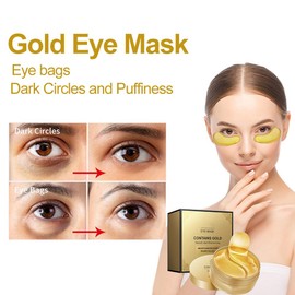 Augenpads,Augenpads Gegen Augenringe,Augenringe Entfernen,60 Stück 24k Gold Anti Aging Augenmaske mit Hyaluronsäure Augenpads mit Hyaluron &Kollagen für Anti-Aging