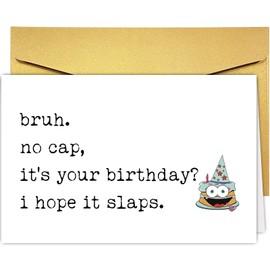 Supoeguk Funny Birthday Card for Teenagers Boy Girl, Teen Birthday Card for Son Daughter, Happy Bday Gifts with Gen Z Slang