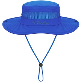 HONGTEYA Kids Sun Hat Summer UPF 50+ Outdoor Bucket Hat for Boys Girls Wide Brim Kids Hiking Beach Camping 5-13 (US, Age, 5 Years, 13 Years, Sky Blue)