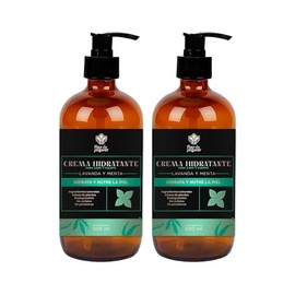 FLOR DE JAGUAR  Pack 2 pzas Crema Hidratante para Cara y Cuerpo, 500 gr  Aroma Lavanda-Menta I Ingredientes naturales  Hidrata, Nutre y Suaviza la... 