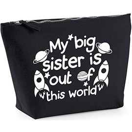 Hippowarehouse My Big Sister Is Out Of This World printed make up cosmetic wash bag 18x19x9cm