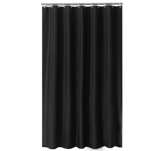 Sfoothome 180cm Wide x 200cm Long Black Shower Curtain,Waterproof Shower Curtain Liner, Bath Curtain For Bathroom