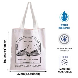 AKTAP HP Wizard Inspired Gift Magic Tote Bag Wizard Gift Universal Trip Shoulder Bag Bookish Gift Book Lover Gift Potter Merch Tote (Diagon Alley London Tote)