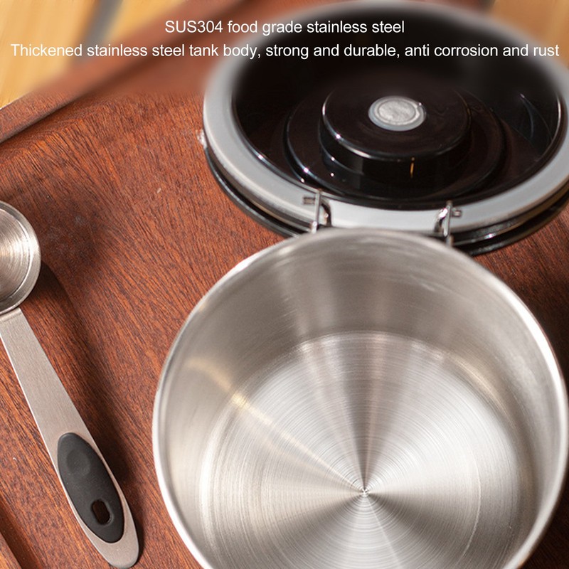 Airtight Coffee Canister 1.2L 304 Stainless Steel Coffee Bean Storage