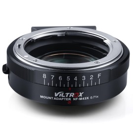 VILTROX NF-M43X 0.71x Reducer Speed Booster Lens Manual Focus F-Mount Adapter with Aperture Control for NikonG/D Lens to M4/3 Mirrorless Cameras GH5 GH4 E-M5 E-M10 GF9 GX85