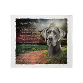 CafePress Why God Made Dogs Great Dane Throw Blanket Super Soft Fleece Plush Throw Blanket, 60"x50"