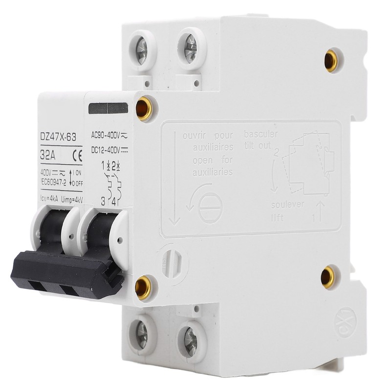 2P Miniature Circuit Breaker DIN Rail Mount Disconnect Switch for