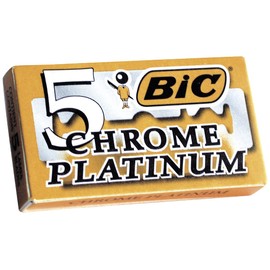 50 BIC Double Edge Razor Blades Chrome Platinum