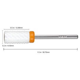 Beauticom Professional USA Ceramic White LARGE Barrel Bit Nail Drill (Grit: DOUBLE XXC COARSE) 3/32" Shank Size