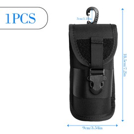 GLADFRESIT Tactical Glasses Pouch, MOLLE Sunglasses Case with Buckle, Portable Eyewear Bag for Outdoor - Black