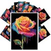 PIXILUV Vintage Postcards (24pcs 4"x6") Neon Blooms: A Luminous Postcards