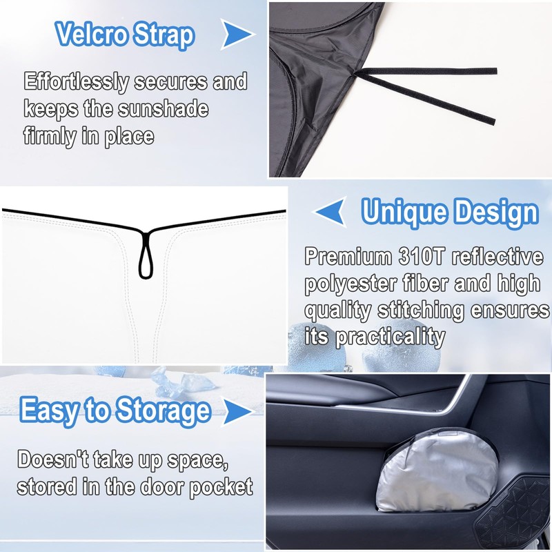 Windshield Sun Shade for 2018-2024 Toyota Camry Accessories Foldable Front