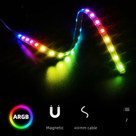 PC ARGB LED Strip Light, 15.7in Magnetic LED Strip, 5V ARGB Aura Sync, Customizable LED Strip for PC Chassis, Motherboard