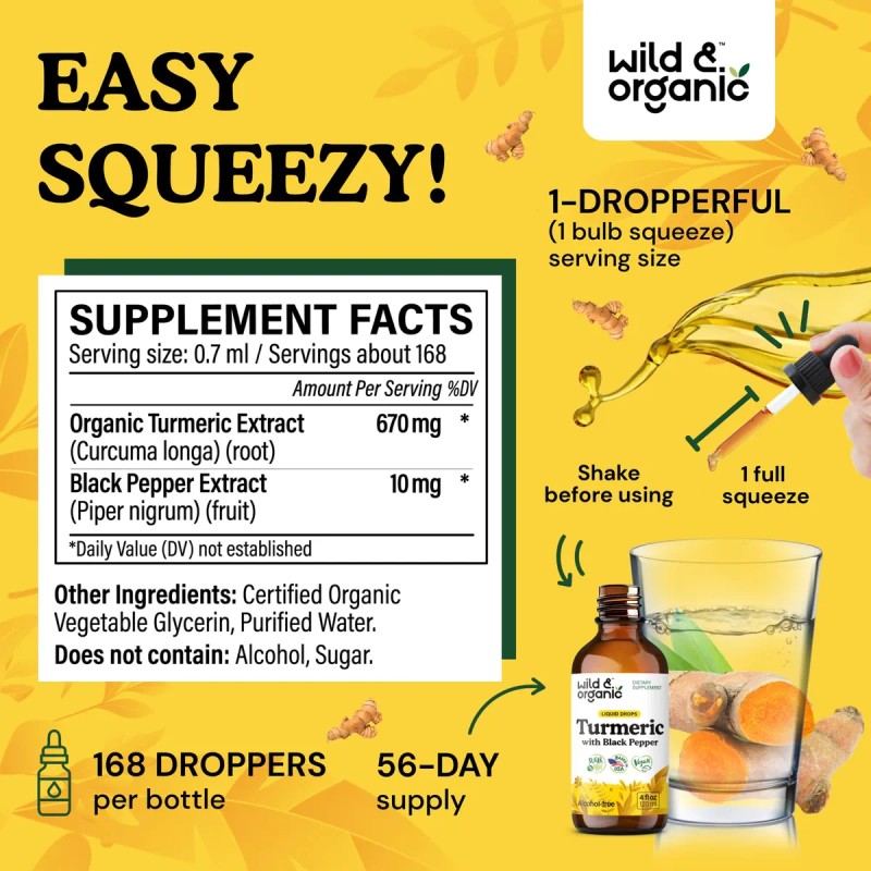 Wild & Organic Tintura De Cúrcuma 4 Oz Vegana