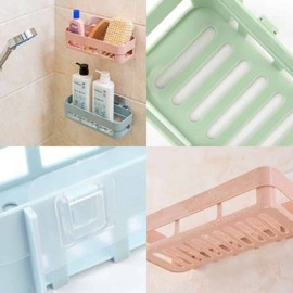 Bathroom shelf Sink shelf Bathroom shampoo bottle Shower room corner shelf corner type - pink 3ea