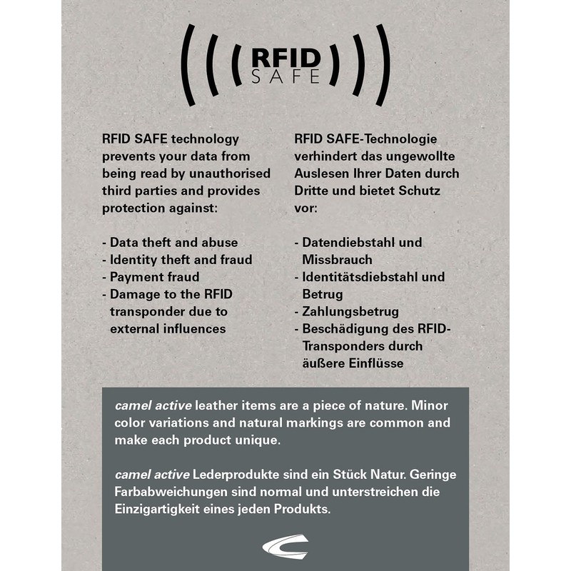 camel active Atlanta Herren Geldbörse Querformat RFID Leder Mittelgroß Schwarz