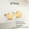 BLThing Heart Earrings for Girls - 14K Gold Plated Initial