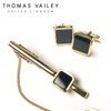 Thomas Bailey Tie Clip/Cufflinks Set - Flat Gold