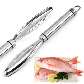 SHULLIN Set of 2 Fish Scale Remover Tweezers Anti-Scale Kitchen Tools Boning Fish Fish Scale Remover Fish Scale Remover Fish Scale Cleaner Fish Scale Cleaner Stainless Steel Fish Scale Remover Fish Scale Removal Tool
