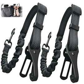 TAIMEI Cinturón de Seguridad para Perros, Arnés del Cinturón Nylon Ajustable Universal para Transportar Mascotas,para Pequeños Grandes Perro Mascotas Viaje（2 Unidades）