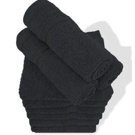 Casabella Premium Quality 12 Pink Face Towels (30x30CM) Highly Absorbent Wash Cloth set, 100% Combed Cotton 650 GSM Fingertip Towels soft Flannel Face Cloths 12 Pink Face Towel