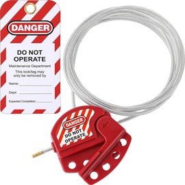 Lockout Tag Cable Lock Adjustable Cable Lock Vinyl Coated Steel Cable Lock for Equipment Maintenance and Repair