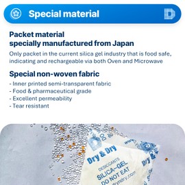 Dry & Dry 50 Gram [14 Packets] Orange Indicating Silica Gel Packets Desiccants - Food Safe Silica Packs, Silica Gel, Silica Packets, Desiccant Packs for Food Storage