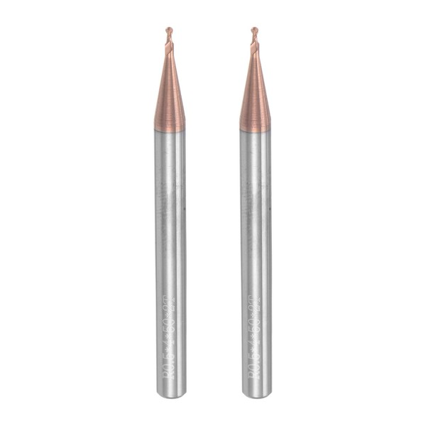 uxcell 2pcs Ball Nose End Mills CNC Router Bits, 0.5mm