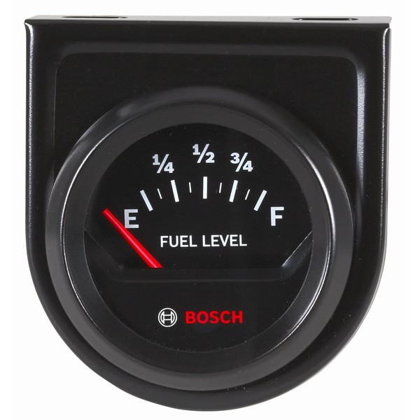 Actron Bosch SP0F000056 Style Line 2" Fuel Level Gauge - Electric (Black Dial Face, Black Bezel)