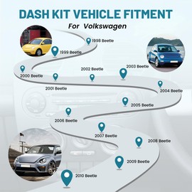 NuIth Single Din Radio Installation Dash Kit W/Radio Wiring Harness for 1998-2010 Volkswagen Beetle, Din Mounting Plate Beetle Car Stereo Install Kit for Aftermarket Radio Mount (Dash Kit+Radio Wire)