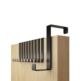 4smile Over Door Hanger Set of 10 – Black Door Hooks for Leaf Depth 3.6 cm (1.4") + 4.6 cm (1.8"), Sturdy Coat Hooks for Door, Over Door Hook