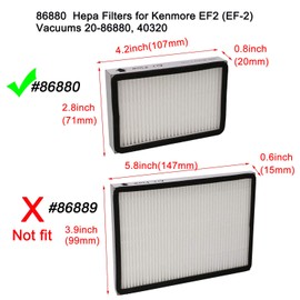 EZ SPARES 3 PCS Replacement for Kenmore EF2 (EF-2) Exhaust HEPA Vacuum Replacement Filter Compares to 86880 and for Panasonic MC-V194H Premium Allergen HEPA Filter