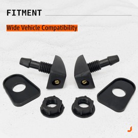 Click&Fit - Boquillas universales para limpiaparabrisas (2 unidades), regulables, se adapta a la mayoría de coches, camiones, furgonetas, accesorios para vehículos