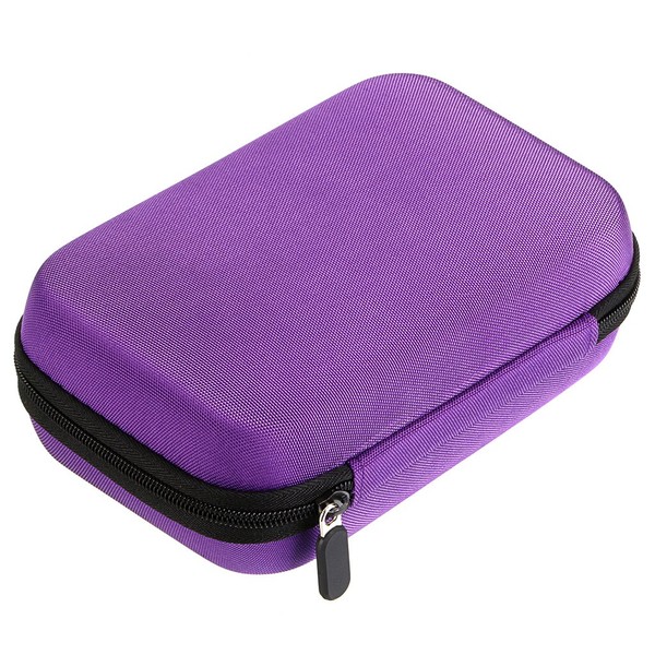 Hipiwe Hard Shell Essential Oil Carrying Case Holds 12 Bottles (Can hold 5ml, 10ml, &10ml Rollers) Travel Size Essential Oils Bag Organizer Perfect for Young Living, doTERRA, and more (Purple)