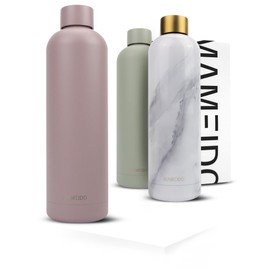 Mameido Stainless Steel Water Bottle, 750 ml, Powder Blush - Leak-proof Thermos Flask, Water Bottle, BPA Free (Bisphenol A), Insulated Flask, Water Bottle Stainless Steel Coffee and Tea