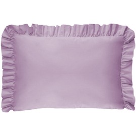 Balbina Kids & Baby Pillowcase 40 x 60 cm Cotton Pillowcase for Nursery Pram or Cot Bed Cotton Pillowcase with Ruffle & Zip Purple