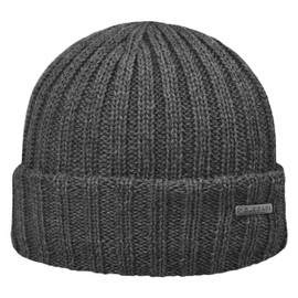 Melegari Como Super Beanie Hat with Double Thickness Skull Cap Pure Merino Wool Extrafine Made in Italy, darkgray