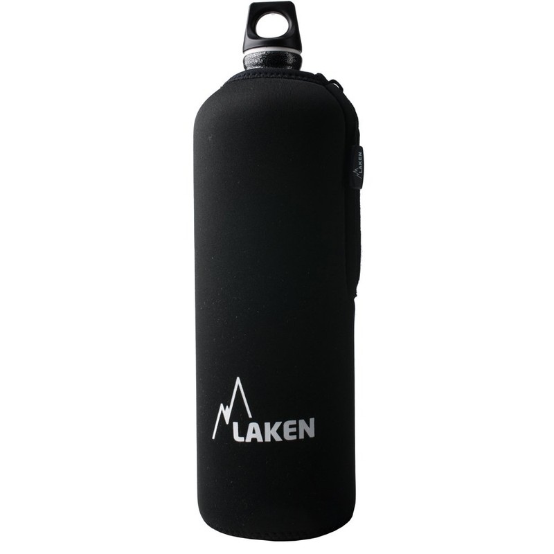 Laken Neoprenhülle für Flaschen aus Aluminium, 1,5 l, Laken, Schwarz