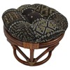 International Caravan Furniture Piece Rattan Footsool with Tapestry Cushion