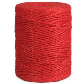 Vivifying 656 Feet Red Jute Twine, Natural 2mm Jute Cord for Crafts, Wrapping, Garden