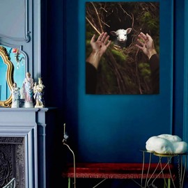 Jesus and Lamb Canvas Wall Art Jesus Reaches Down to Rescue A Lamb Picture Wall Art Canvas Print Christian Home Decor 8x10 inch