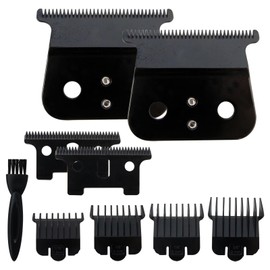 Gxcdizx Upgraded 2 Pack T Outliners Blades for Andis T Outliners Trimmer, for Gtx Trimmer,T Outliners Replacement Blade (Black steel T blade + Black steel blade)