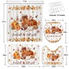 4pcs Farmhouse Pumpkin Fall Bathroom Decor Shower Curtain Set 72